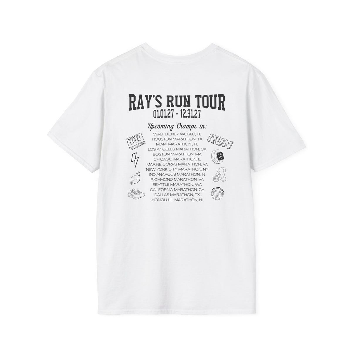 Custom Run Tour Marathon T-Shirt