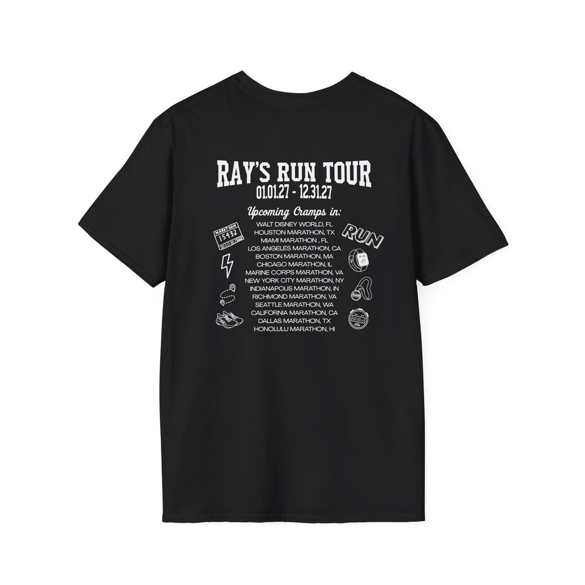 Custom Run Tour Marathon T-Shirt