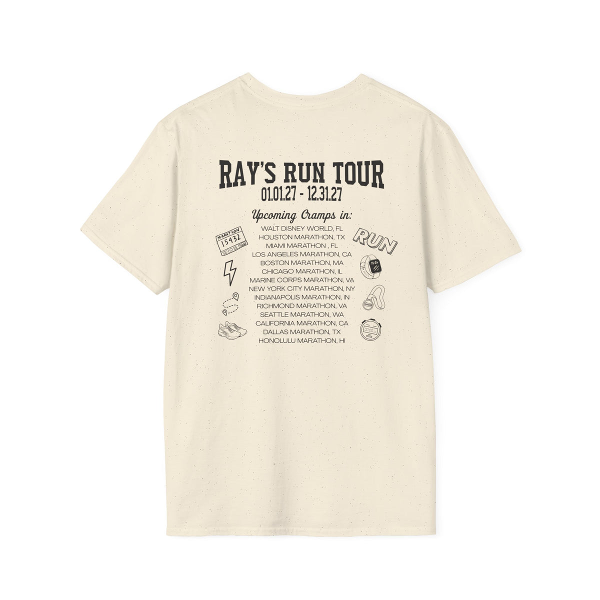 Custom Run Tour Marathon T-Shirt