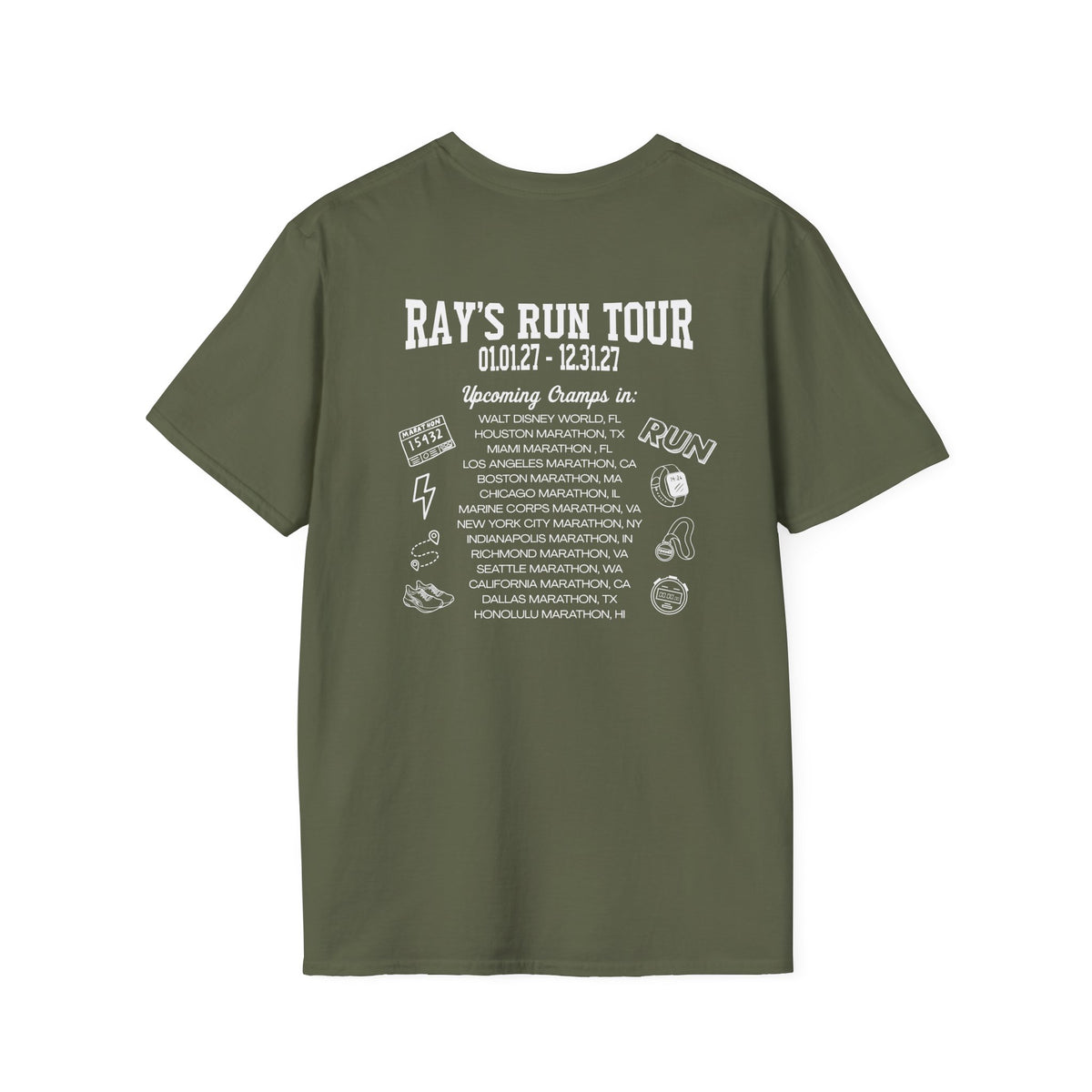 Custom Run Tour Marathon T-Shirt