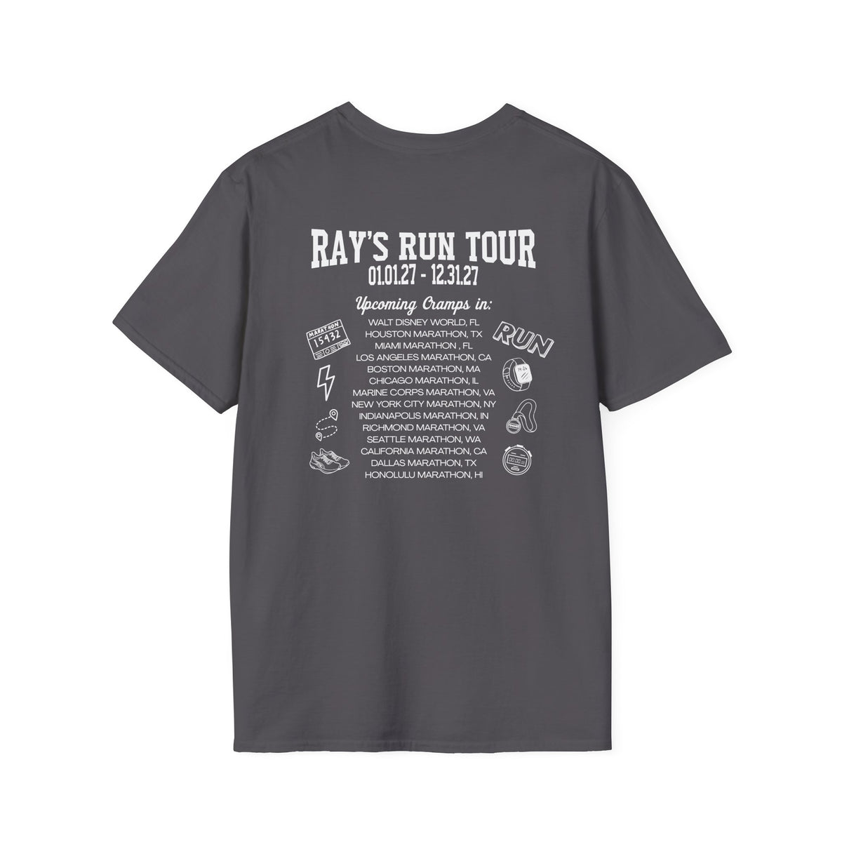 Custom Run Tour Marathon T-Shirt