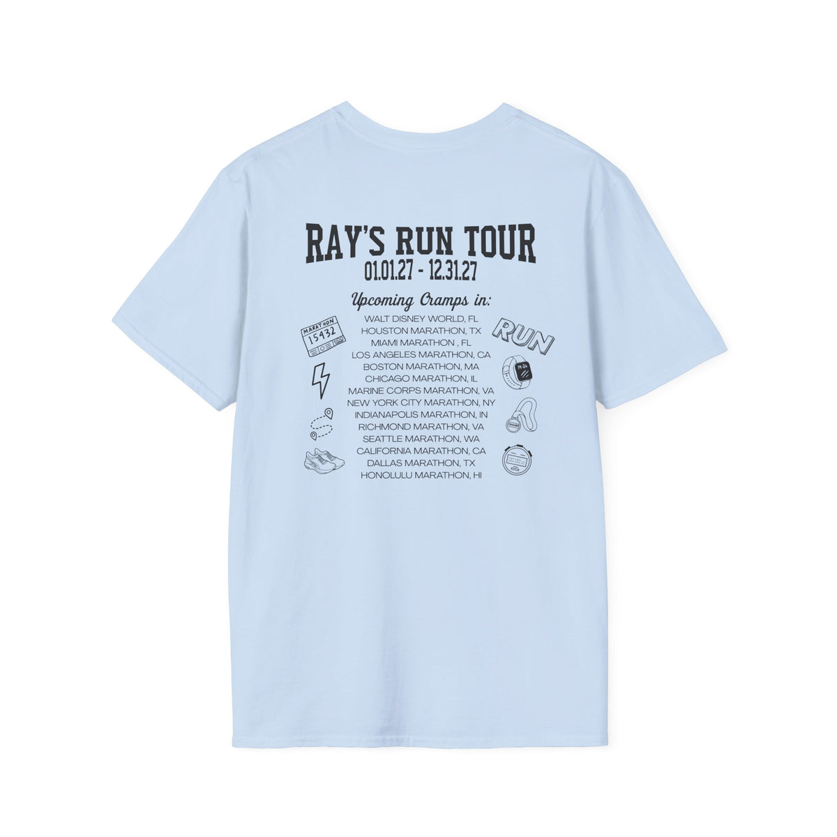 Custom Run Tour Marathon T-Shirt