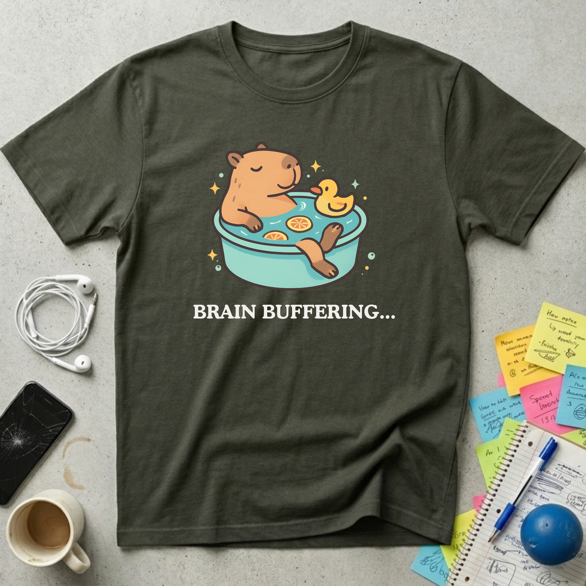 Capybara Brain Buffering T-Shirt